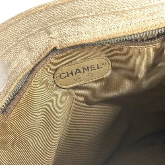 CHANEL vintage CC CC Mark Chain Bag Shoulder Tote Bag Shoulder Bag Canvas Beige - Picture 3 of 14